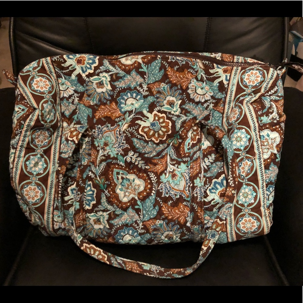 Java Blue Vera Bradley Large Zip Duffle Bag